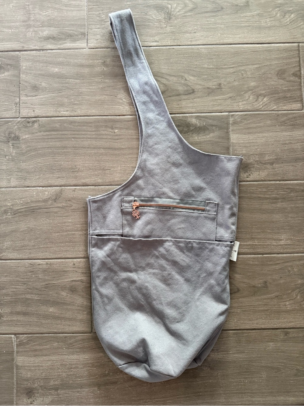 Oak and Reed Grey Canvas Sling Bag with Front Zip, Yoga, Workout, Exercise